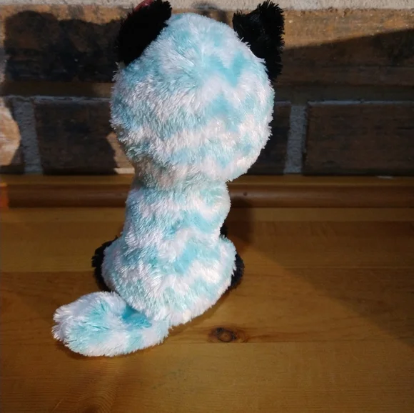 Ty Beanie Boos ATLAS the Aqua Chevron Fox Stuffed Animal - Picture 4 of 16